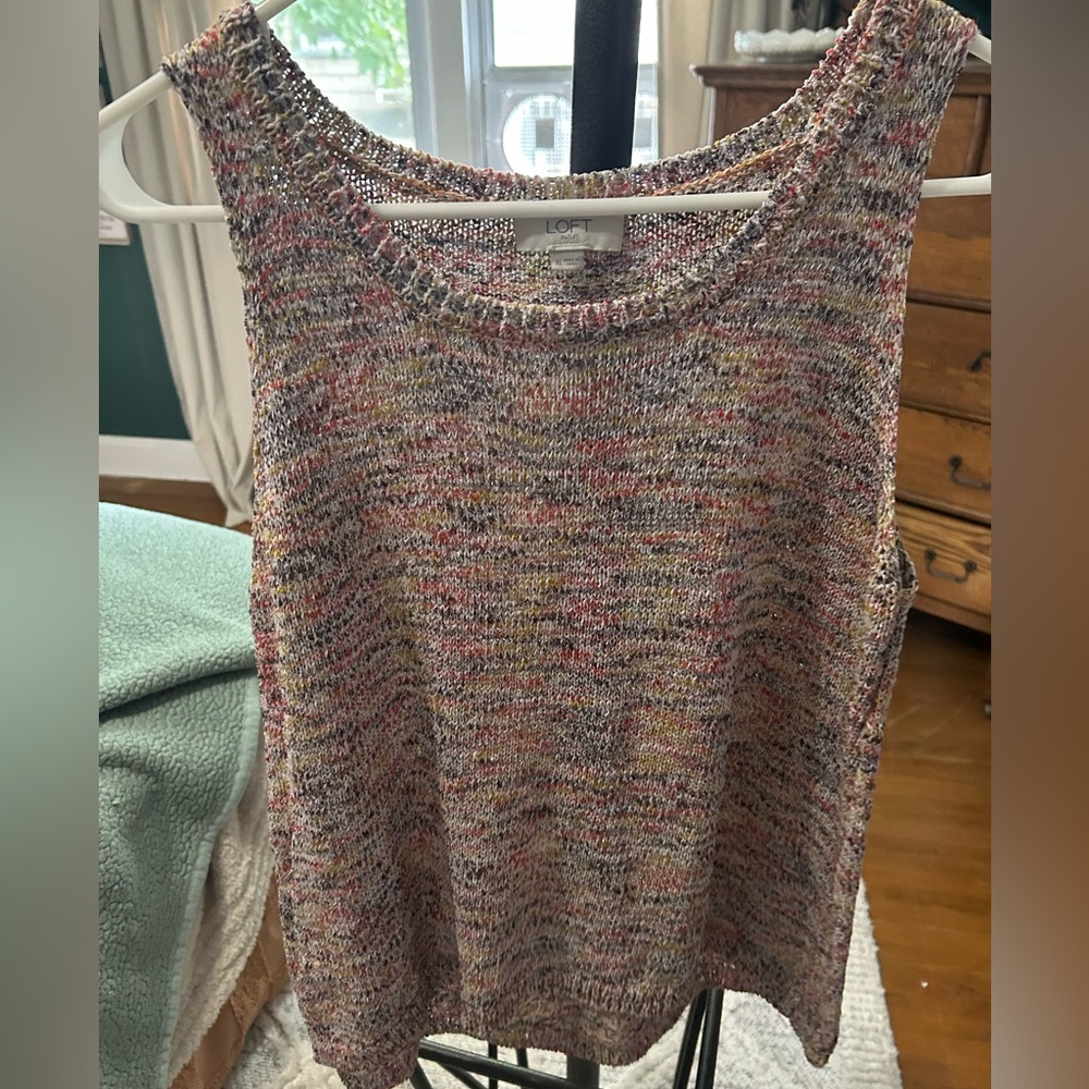 LOFT Multicolor Knit Tank Top